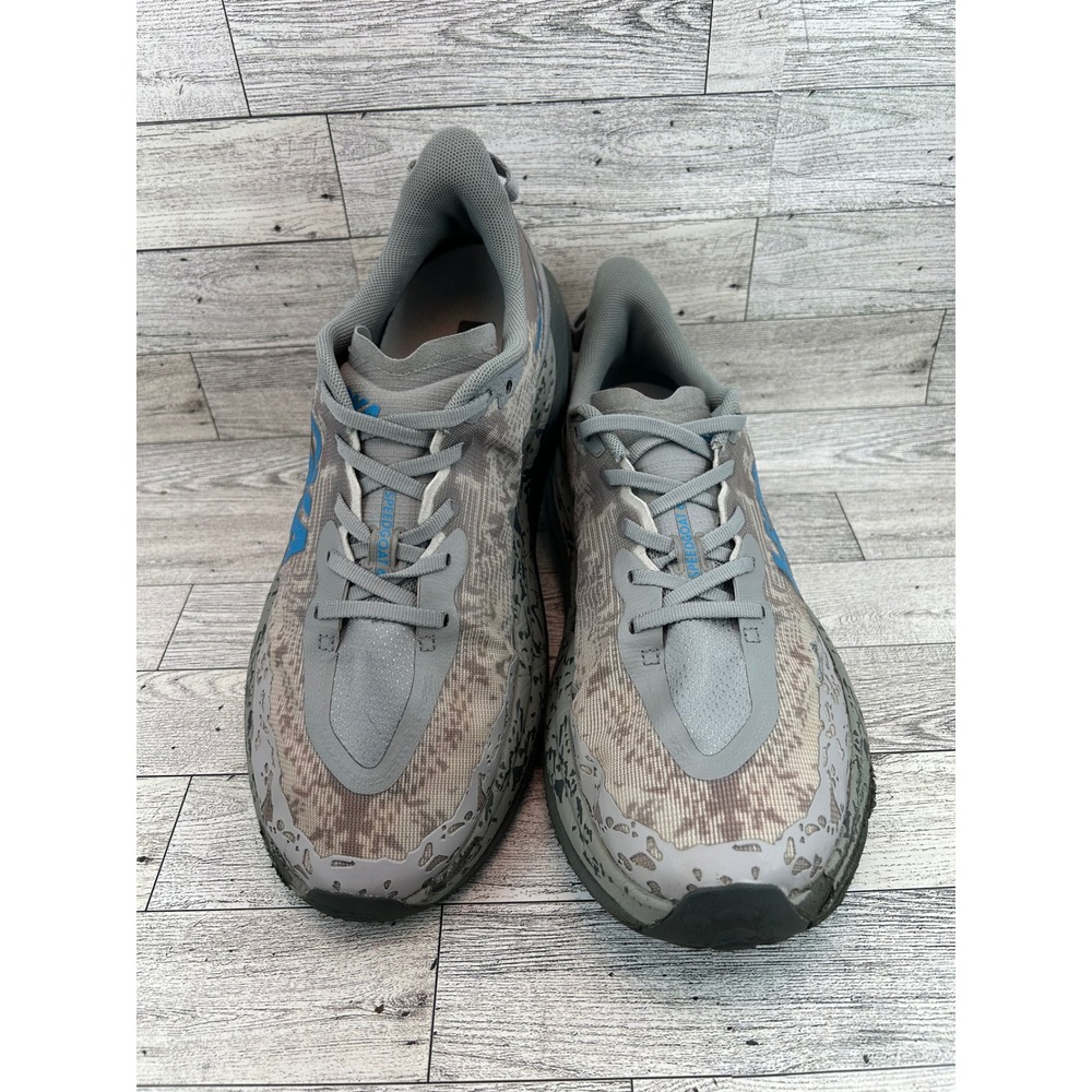 Hoka One One Speedgoat 6 Men Sz 10 2E Wide Trail Running Shoes Grey Blue 1147830
